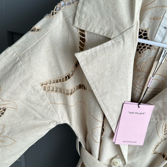 Avec Les Filles Cutwork Linen Trench Coat NWT - Picture 6 of 8